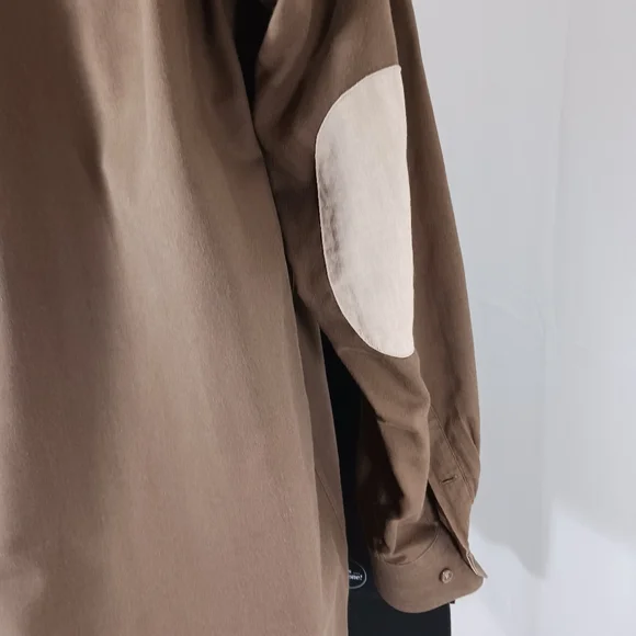 PAUL FREDRICK Cotton & Cashmere "Flannel" Button Down Shirt Elbow Patches EUC - Picture 4 of 9